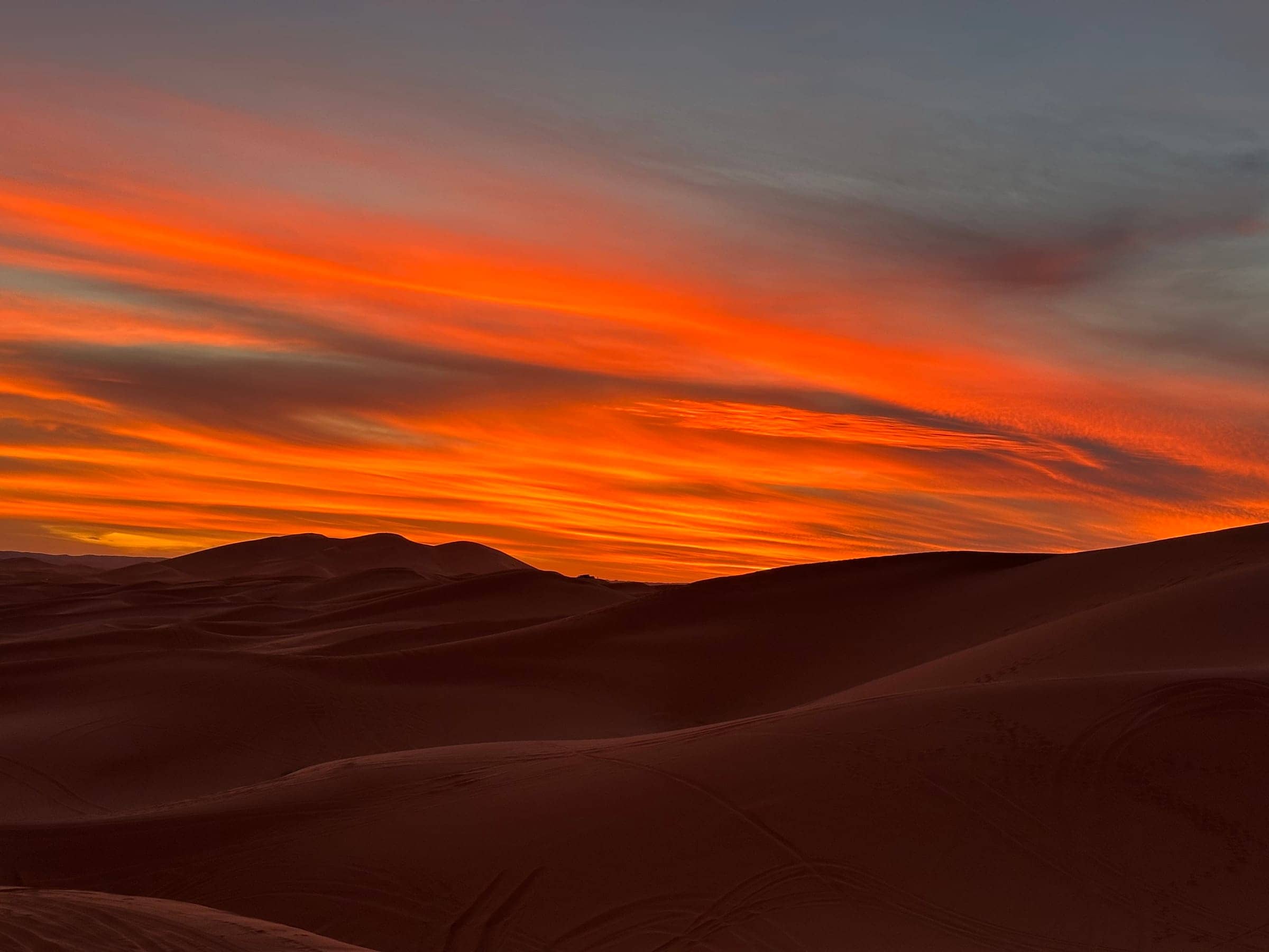 Sahara Desert dunes at dusk