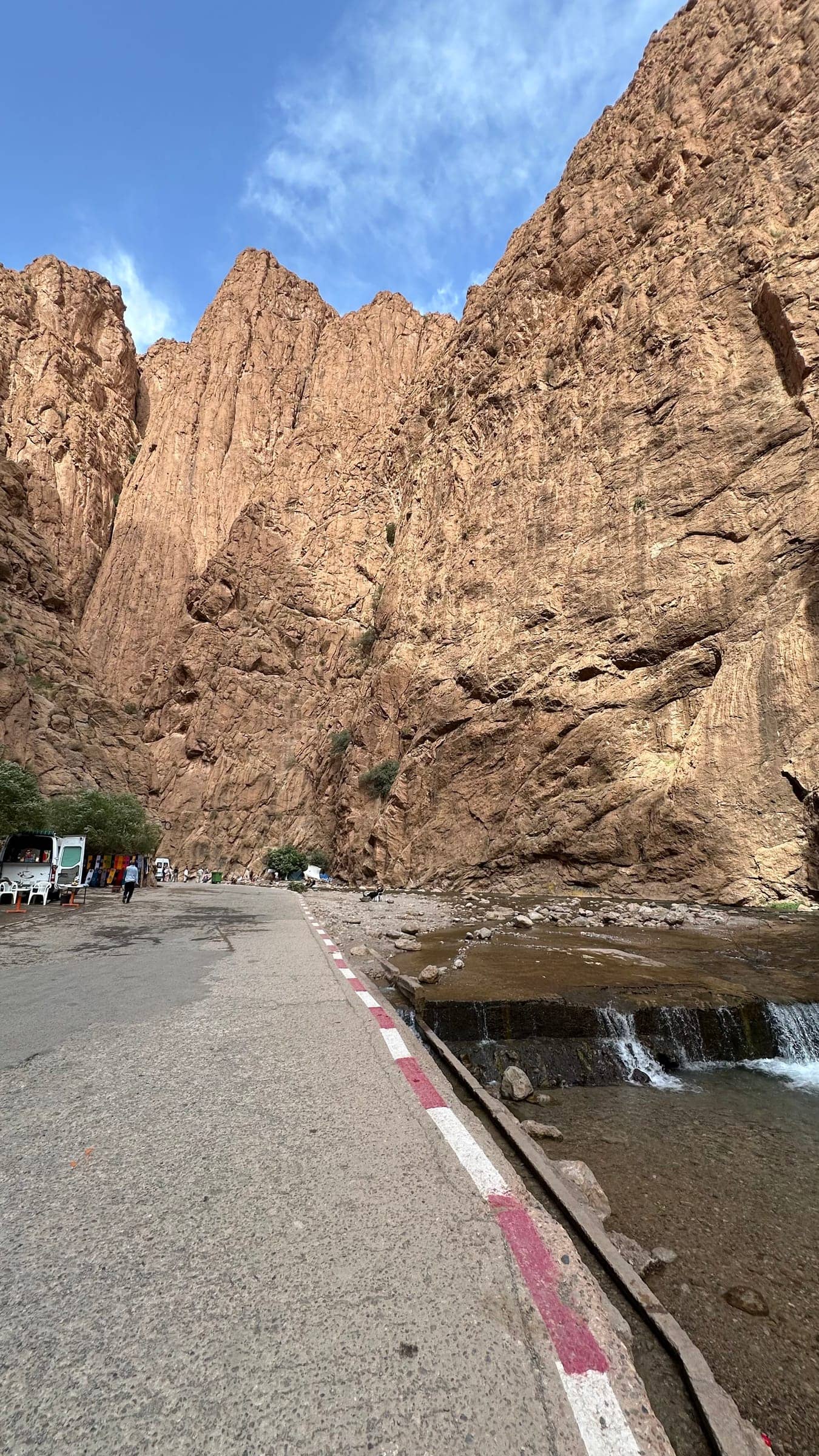 Road through the Todra gorge on the route from Marrakech to the Sahara